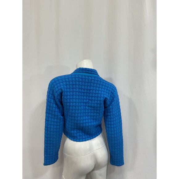 Sandro Cropped 'Tweed' Blue Coatigan Size XS - Picture 3 of 5